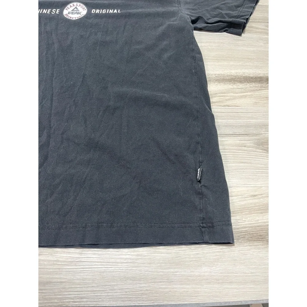 Vintage Peak Chinese Shirt Mens 3XL Black‎ Short Sleeve Graphic Street Original